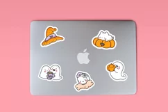 Cute Kawaii Halloween printable stickers. PNG, JPG. Product Image 3