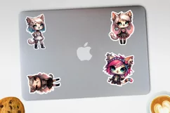 Rock star pussy cat stickers. PNG, JPG. Product Image 3