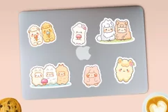 Cute Kawaii llama printable stickers. PNG, JPG. Product Image 3