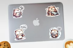But first coffee owl stickers, JPG, PNG. Product Image 3