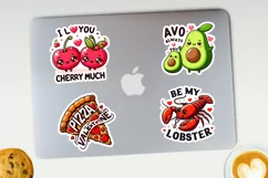 Valentine food printable stickers. JPG, PNG. Product Image 2