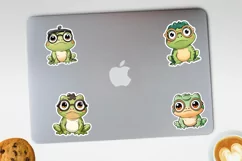 Funny curious frogs printable stickers. PNG, JPG. Product Image 3