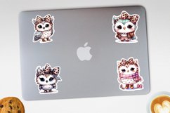 Cute fashion owl stickers, JPG, PNG. Product Image 3