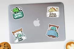 Dino snore printables stickers. PNG, JPG. Product Image 3
