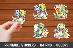 Funny Baby Dinosaur stickers printable | Baby Dinosaur Product Image 1
