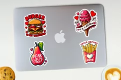 Valentine food printable stickers. JPG, PNG. Product Image 2