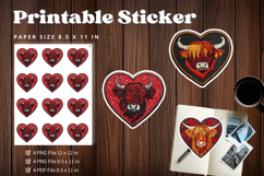 Highland Cow Sticker Printable Faux Embroidery Sticker_60 Product Image 1