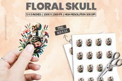 Floral Skull|Printable Animal Sticker Product Image 1
