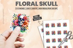 Floral Skull|Printable Animal Sticker Product Image 1