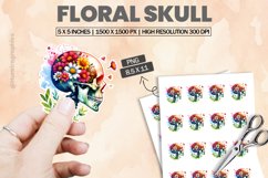 Floral Skull|Printable Animal Sticker Product Image 1