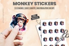 Monkey|Printable Animal Sticker Product Image 1