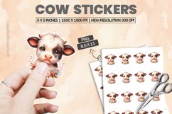 Cow|Printable Animal Sticker Product Image 1