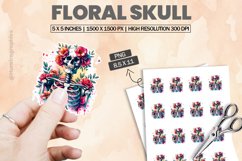 Floral Skull|Printable Animal Sticker Product Image 1