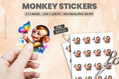 Monkey|Printable Animal Sticker Product Image 1