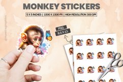 Monkey|Printable Animal Sticker Product Image 1