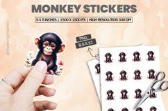 Monkey|Printable Animal Sticker Product Image 1