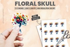 Floral Skull|Printable Animal Sticker Product Image 1