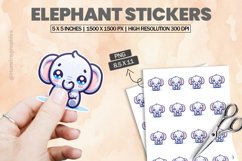 Elephant|Printable Animal Sticker Product Image 1