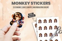 Monkey|Printable Animal Sticker Product Image 1