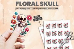Floral Skull|Printable Animal Sticker Product Image 1
