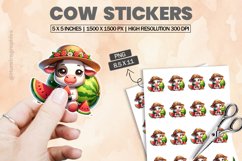 Cow|Printable Animal Sticker Product Image 1