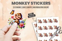 Monkey|Printable Animal Sticker Product Image 1