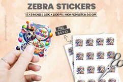 Zebra|Printable Animal Sticker Product Image 1