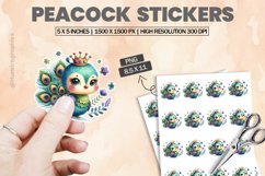 Peacock|Printable Animal Sticker Product Image 1