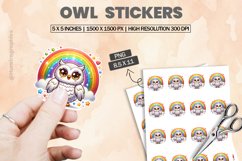 Owl|Printable Animal Sticker Product Image 1