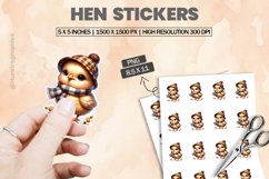 Hen|Printable Animal Sticker Product Image 1