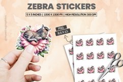 Zebra|Printable Animal Sticker Product Image 1