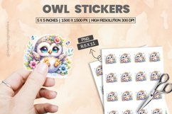 Owl|Printable Animal Sticker Product Image 1