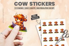 Cow|Printable Animal Sticker Product Image 1