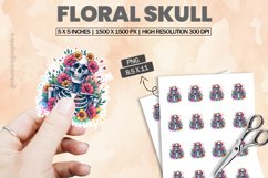 Floral Skull|Printable Animal Sticker Product Image 1