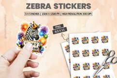 Zebra|Printable Animal Sticker Product Image 1