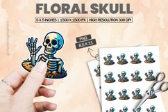 Floral Skull|Printable Animal Sticker Product Image 1