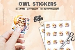 Owl|Printable Animal Sticker Product Image 1