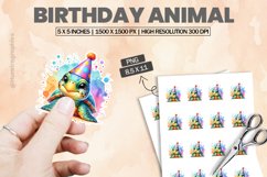 Birthday Animal |Printable Animal Sticker Product Image 1