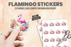 Flamingo|Printable Animal Sticker Product Image 1