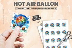 Hot Air Ballon |Printable Animal Sticker Product Image 1