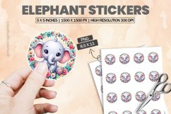Elephant|Printable Animal Sticker Product Image 1