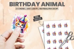 Birthday Animal |Printable Animal Sticker Product Image 1