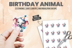 Birthday Animal |Printable Animal Sticker Product Image 1