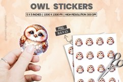 Owl|Printable Animal Sticker Product Image 1