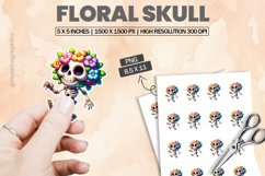 Floral Skull|Printable Animal Sticker Product Image 1