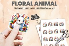 Floral animal|Printable Animal Sticker Product Image 1