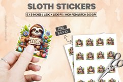 Sloth|Printable Animal Sticker Product Image 1