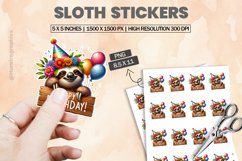 Sloth|Printable Animal Sticker Product Image 1