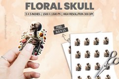 Floral Skull|Printable Animal Sticker Product Image 1