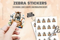 Zebra|Printable Animal Sticker Product Image 1